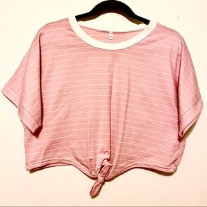 Striped Tie-Up Crop Top